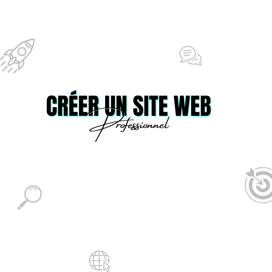 Image blanche avec un texte écrit "Créer un site web" suivi de "Professionnel"