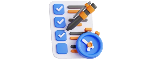 représentation 3D d'une check list