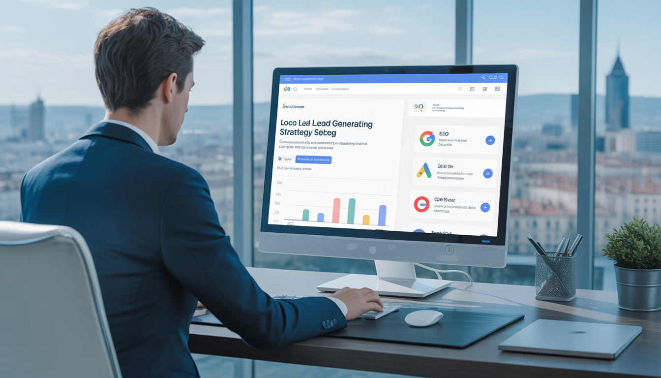 Lead generation site internet avec consultant digital indépendant à Lyon dans un bureau moderne