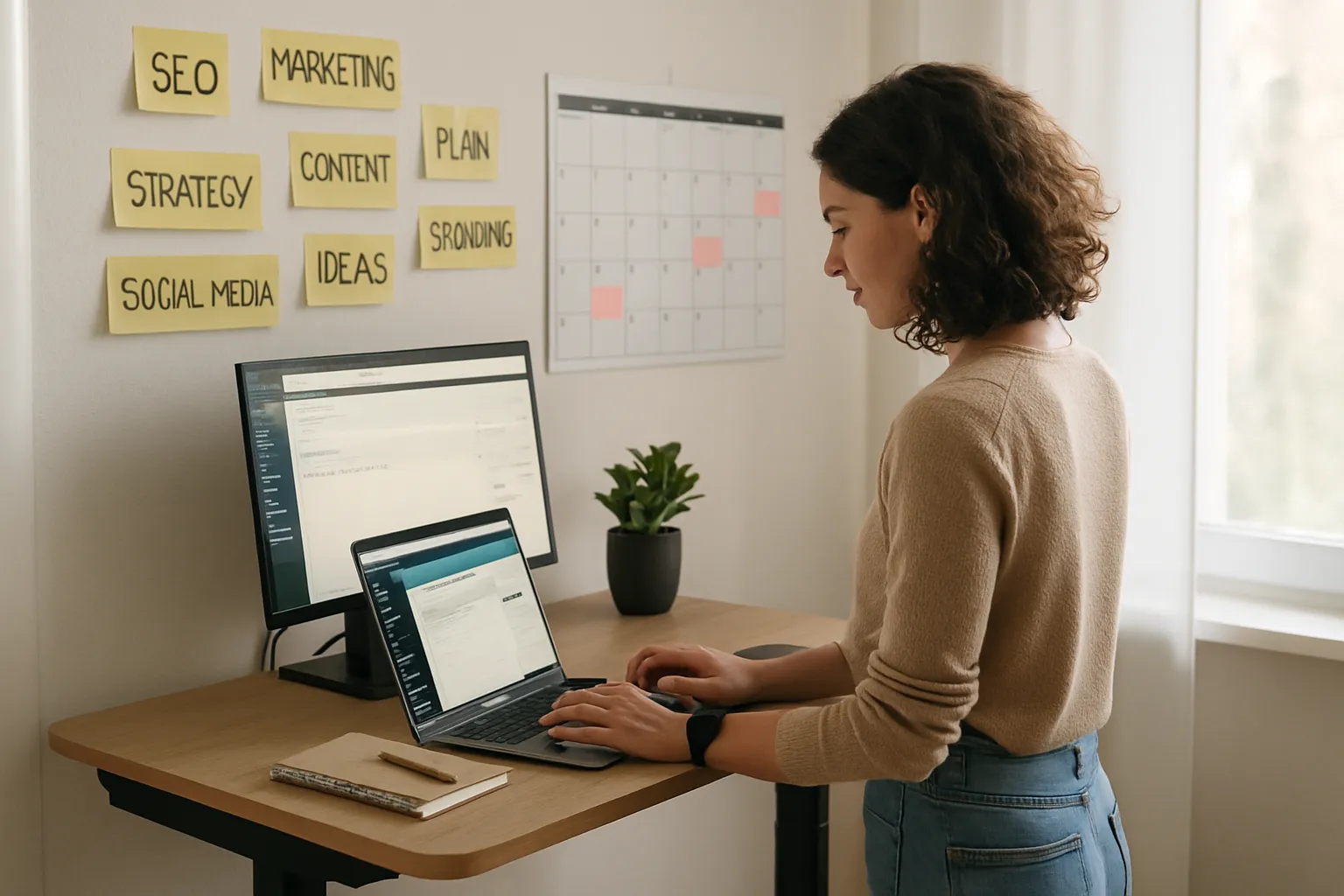 Comment choisir le meilleur consultant marketing digital pour une PME lyonnaise ? 2 Consultant SEO freelance travaillant sur la création d'un site WordPress pour une PME locale