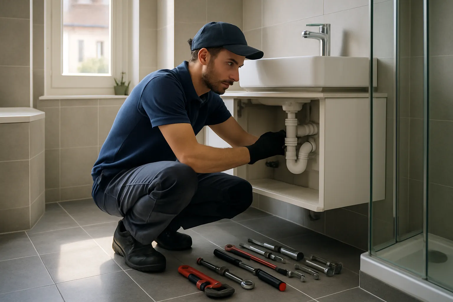 Plombier artisan lyonnais intervenant en urgence dans un appartement de la métropole
