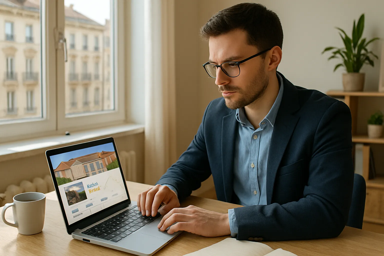Consultant vérifiant le prix d'une fiche Google Business Profile à Lyon